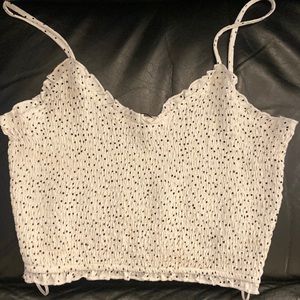 White polka dot tank crop top